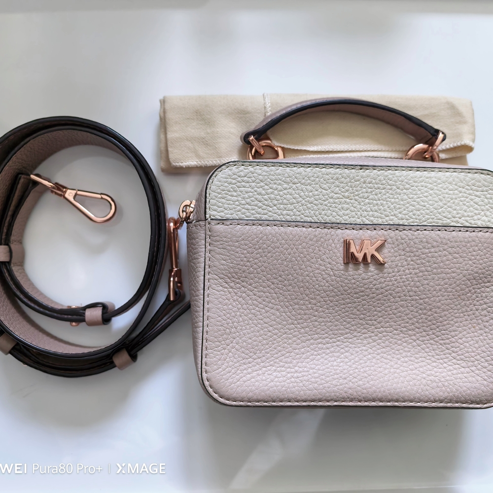 Michael Kors Cream and Pink Crossbody Bag